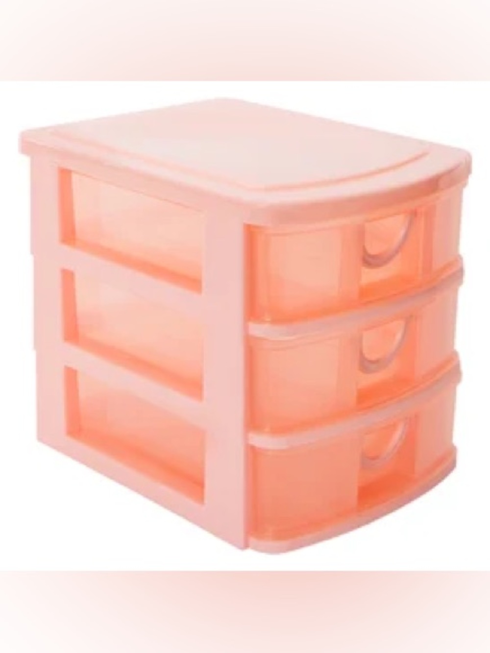 3-Drawer Pink Plastic Mini Organizer